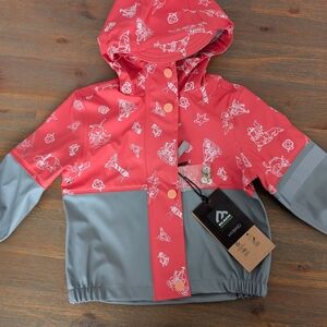 Stylish Red and Gray Kids Raincoat